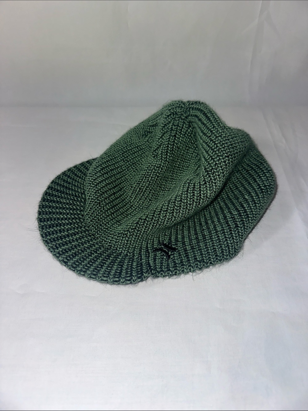 Hurley Olive Green Knit Visor Beanie Hat One Size Winter Cap